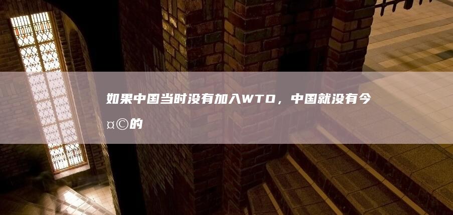 如果中国当时没有加入WTO，中国就没有今天的发展结果吗？